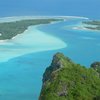 French Polynesia, Maupiti, Motu Tiapaa beach, aerial (left)