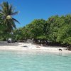 French Polynesia, Maupiti, Motu Tiapaa beach, view from water