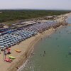 Italy, Apulia, Marina di Chieuti beach, aerial view