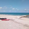 Italy, Apulia, Marina di Chieuti beach, breakwater