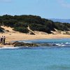 Italy, Apulia, Rosa Marina beach, view from water