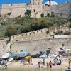 Italy, Apulia, Tremiti, San Nicola island, beach, view from water