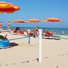 Italy, Molise, Petacciato Marina beach, sunbeds