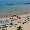 Italy, Molise, Termoli beach, breakwater