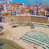 Italy, Molise, Termoli beach, Old town, aerial view