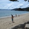 Japan, Amami Oshima, Yadorihama beach, children