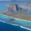 Mauritius, Le Morne beach, aerial view of mountain