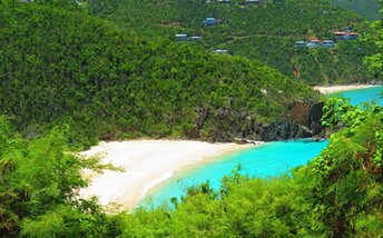 BVI, Tortola, Rogues Bay beach, view from hill