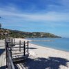 Italy, Abruzzo, Fossacesia Marina beach, palmed promenade