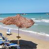 Italy, Abruzzo, Francavilla Al Mare beach, tiki huts