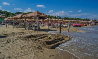 Italy, Abruzzo, Pescara-north beach, view from water