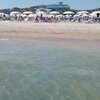 Italy, Abruzzo, Tortoreto Lido beach, view from water