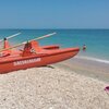 Italy, Marche, Civitanova Marche beach, kayak