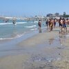 Italy, Marche, Civitanova Marche beach, wet sand