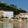 Italy, Marche, Cupra Marittima beach, Old Town atop