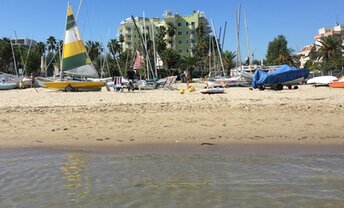 Italy, Marche, Porto d'Ascoli beach, yacht club