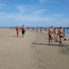 Italy, Marche, Porto San Giorgio beach, wet sand