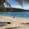 Mariana Islands, Tinian, Tachogna beach, palm shade