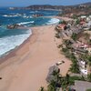 Mexico, Playa San Agustinillo beach, aerial view