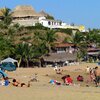 Mexico, Playa San Agustinillo beach, palms