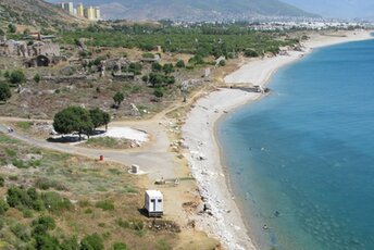 Turkey, Anamur beach, beach at ruins of Anamurium