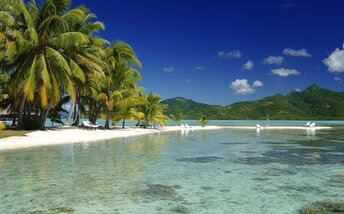 French Polynesia, Taha'a, Vahine Island, main beach
