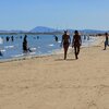 Italy, Marche, Senigallia beach, north, view to port