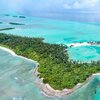 Maldives, Laamu, Rahaa island, aerial view