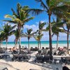 Mexico, Yucatan, Playa Maroma beach, sunbeds
