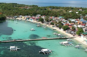 Philippines, Malapascua, Logon beach, aerial view