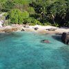 Seychelles, Mahe, Anse Machabee beach, aerial view