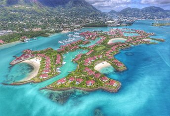 Seychelles, Mahe, Eden Island, aerial view