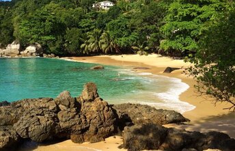 Seychelles, Mahe, Sunset beach, view from south