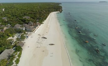 Tanzania, Zanzibar, Kijambani beach, aerial view