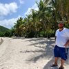 BVI, Tortola, Lower Belmont Bay beach, palms