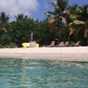 BVI, Tortola, Lower Belmont Bay beach, view from water