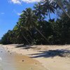 Cook Islands, Rarotonga, Sunset Palms beach, wet sand