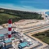 Dominican Republic, Playa de Nizao beach, factory, aerial view