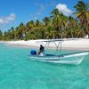 Dominican Republic, Saona, Canto de la Playa beach, boat