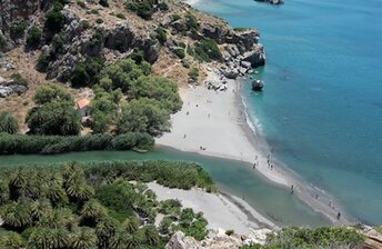 Greece, Crete, Preveli beach, view from parking