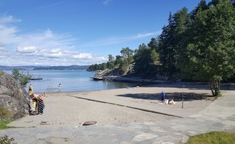 Norway, Ingierstrand beach, sandy area