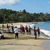 Tobago, Stonehaven Bay beach, fishermen