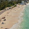 Bahamas, Nassau, West Bay beach, road, aerial view