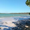 Brazil, Boipeba, Tassomirim beach, trees shade