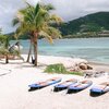 BVI, Tortola, Buck Island, beach, kayaks