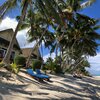 Cook Islands, Rarotonga, Little Polynesian Resort beach, sunbeds