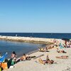 Italy, Marche, Fano beach, breakwater