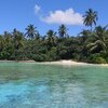 Maldives, Gaafu, Meradhoo island, beach, view from water