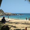 Mexico, Puerto Escondido, Playa Manzanillo beach, palm shade