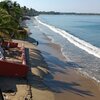 Mexico, Zihuatanejo bay, Barra de Potosi beach, aerial, south